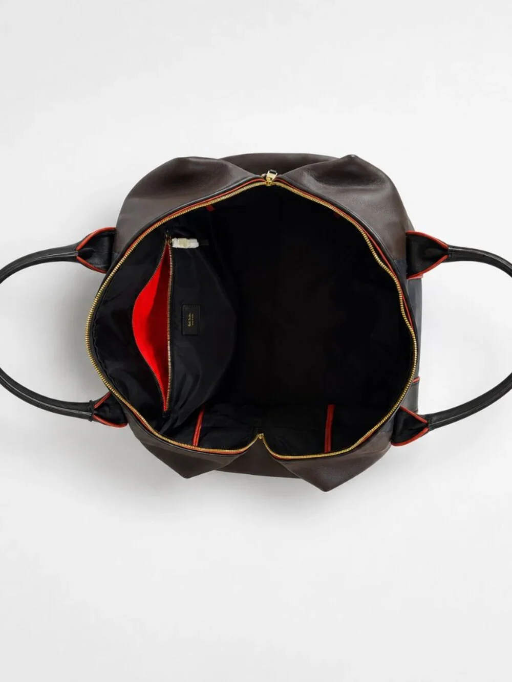Paul Smith Soft Nappa Leather Colorblock Men's Holdall /Weekender Bag NWT